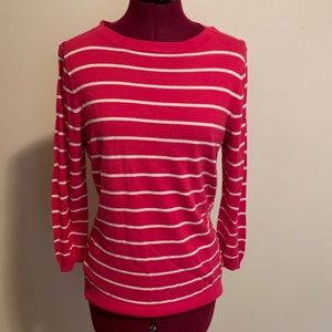 Talbots Pink and White Striped Sweater